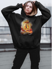 Толстовка жіноча худі з новорічним принтом Merry Christmas - 01-santa