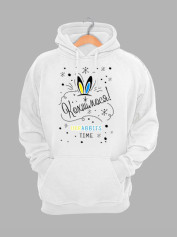 Толстовка жіноча худі з новорічним принтом Кохаймося - 02-rabbit