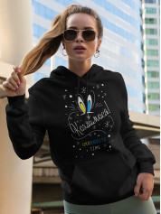 Толстовка жіноча худі з новорічним принтом Кохаймося - 02-rabbit