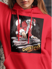 Толстовка жіноча худі з новорічним принтом Christmas night party (Різдвяна вечірка) - 2102
