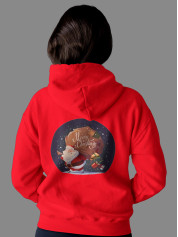 Толстовка жіноча худі з новорічним принтом Santa with gifts (Санта з подарунками) - 2113