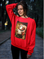 Світшот жіночий з новорічним принтом Bodybuilder Santa (Бодібілдер Санта) - 2101