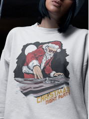 Світшот жіночий з новорічним принтом Christmas night party (Різдвяна вечірка) - 2102