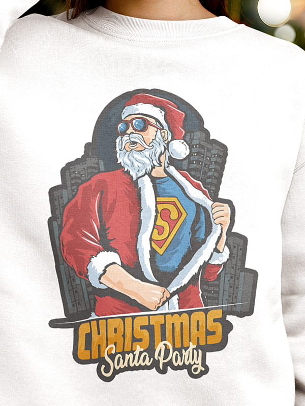 Світшот дитячий з новорічним принтом Christmas Santa Party (Різдвяна вечірка у Санти) - 2103