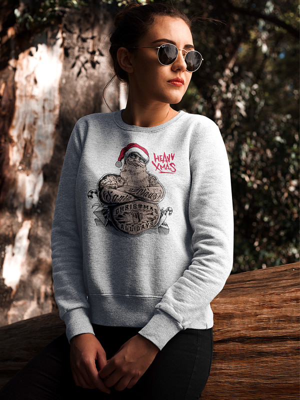 Світшот жіночий з новорічним принтом Heavy Christmas (Потужне Різдво) - 2104