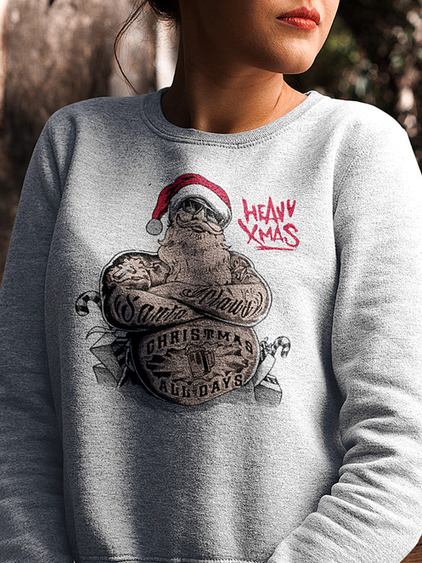 Світшот жіночий з новорічним принтом Heavy Christmas (Потужне Різдво) - 2104