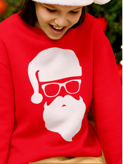 Світшот дитячий з новорічним принтом Hipster Santa (Хіпстер Санта) - 2105