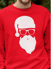 Світшот чоловічий з новорічним принтом Hipster Santa (Хіпстер Санта) - 2105