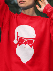 Світшот жіночий з новорічним принтом Hipster Santa (Хіпстер Санта) - 2105