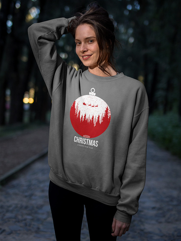 Світшот жіночий з новорічним принтом Merry Christmas (Щасливого Різдва) - 2106