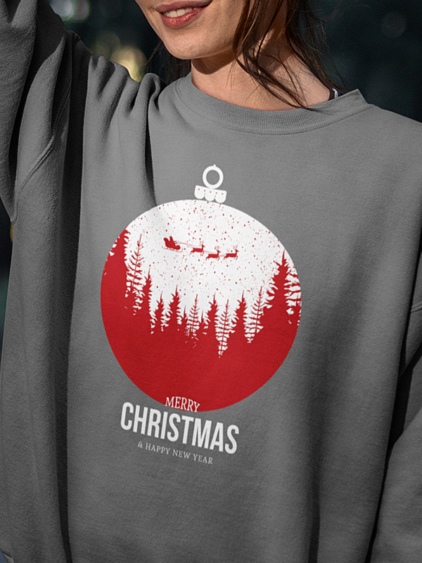 Світшот жіночий з новорічним принтом Merry Christmas (Щасливого Різдва) - 2106