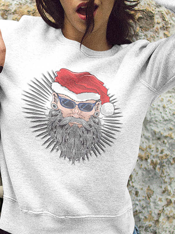 Світшот жіночий з новорічним принтом Santa (Санта 2021) - 2108