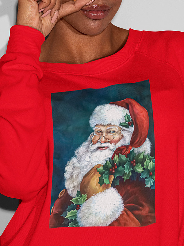 Світшот жіночий з новорічним принтом Santa Claus (Санта Клаус) - 2111