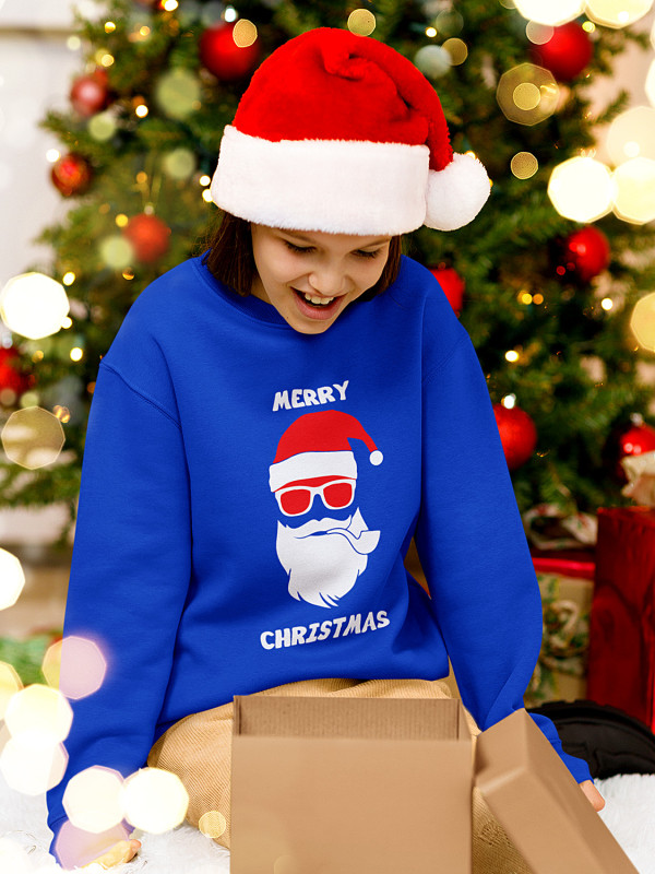 Світшот дитячий з новорічним принтом Santa Clause Hipster (Санта Клаус Хіпстер) - 2112