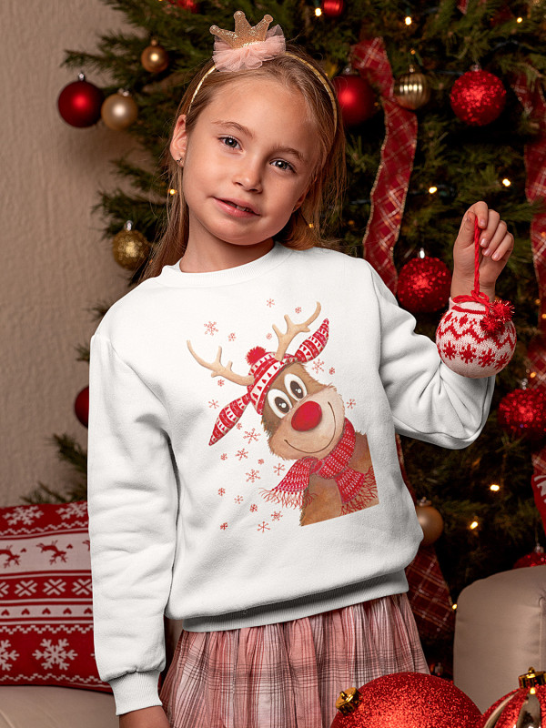 Світшот дитячий з новорічним принтом Різдвяний олень - 2117