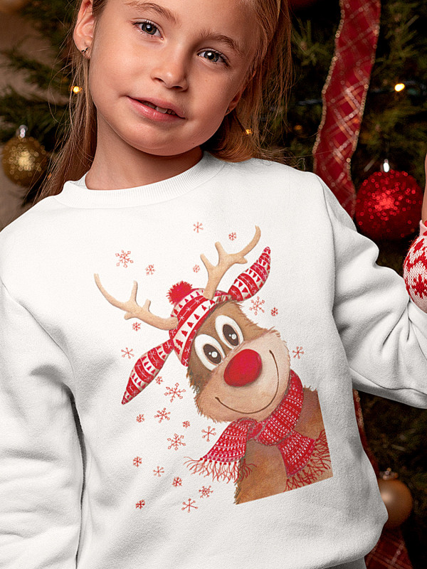 Світшот дитячий з новорічним принтом Різдвяний олень - 2117