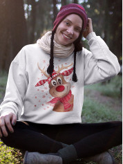 Світшот жіночий з новорічним принтом Різдвяний олень - 2117