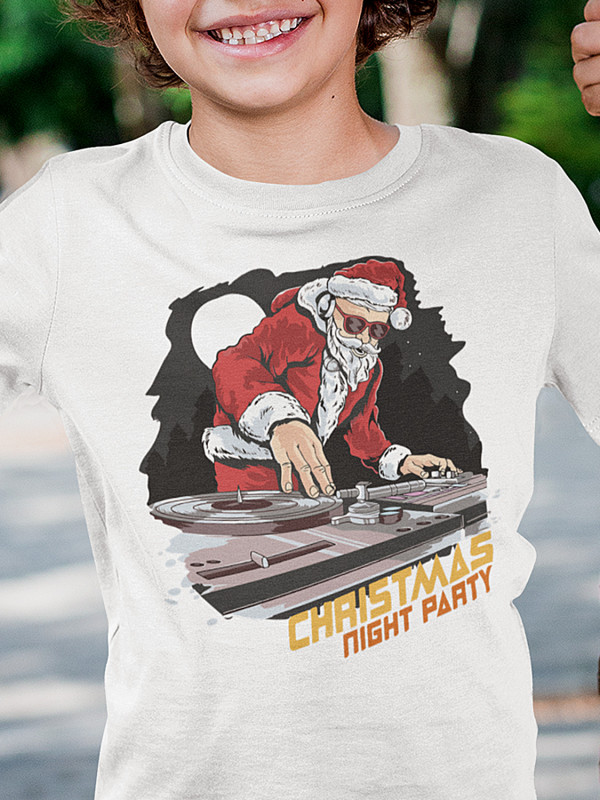 Футболка дитяча з новорічним принтом Christmas night party (Різдвяна вечірка) (2102)