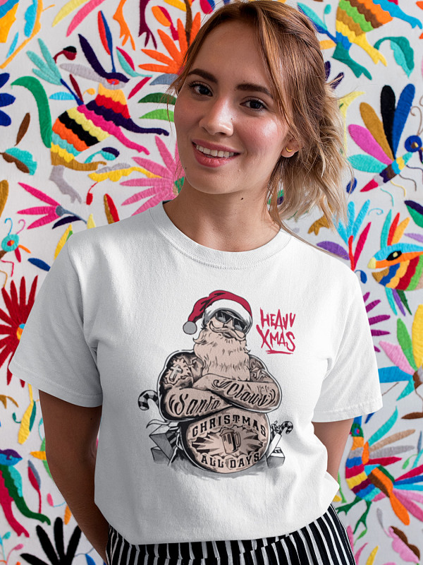 Футболка жіноча з новорічним принтом Heavy Christmas (Потужне Різдво) (2104)