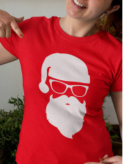Футболка жіноча з новорічним принтом Hipster Santa (Хіпстер Санта) (2105)