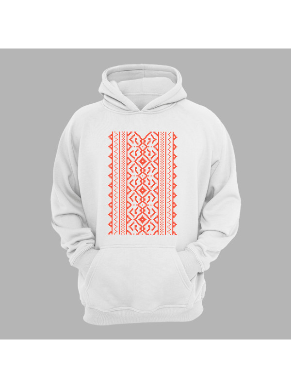 Худи с патриотическим принтом "Красная вышиванка ромбиком" (011101)