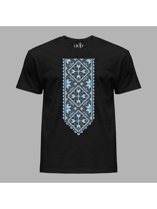 Футболка чоловіча з патріотичним принтом "Вишиванка хрестик у квадраті" (011103)