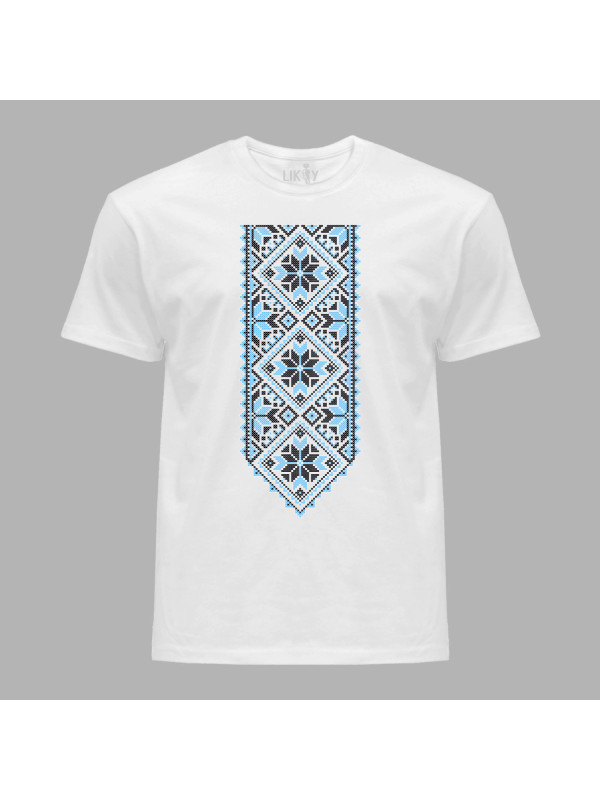 Футболка чоловіча з патріотичним принтом "Вишиванка хрестик у квадраті" (011103)