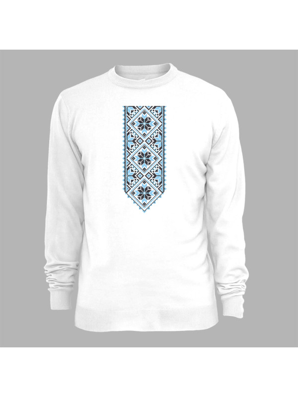 Свитшот с патриотическим принтом "Вышиванка крестик в квадрате" (011103)