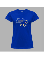 Футболка жіноча з патріотичним принтом "Ukraine, Love, Home" (011106)