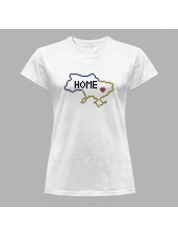 Футболка жіноча з патріотичним принтом "Ukraine, Love, Home" (011106)
