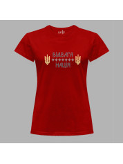 Футболка жіноча з патріотичним принтом "Відважна нація" (011107)