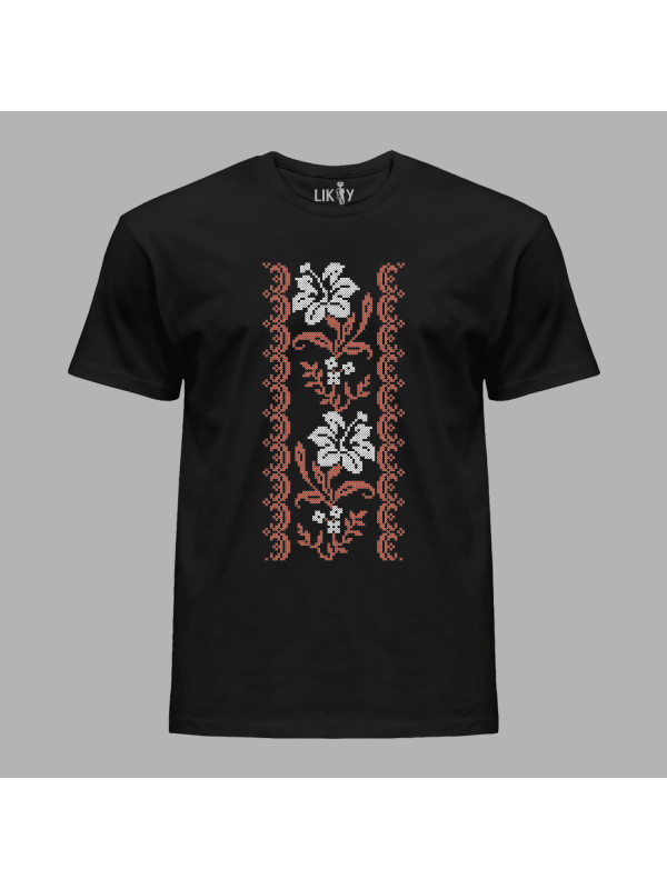 Футболка чоловіча з патріотичним принтом "Квіткова вишиваночка" (011119)