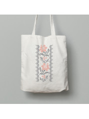 Екосумка шопер з бавовни 38х40см з патріотичним принтом "Квіткова вишиваночка" (011119)