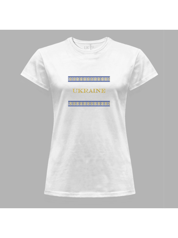 Футболка жіноча з патріотичним принтом "Ukraine" (011120)