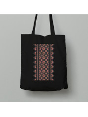 Екосумка шопер з бавовни 38х40см з патріотичним принтом "Квіти на вишиванці" (011121)