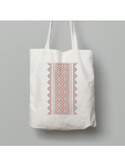 Екосумка шопер з бавовни 38х40см з патріотичним принтом "Квіти на вишиванці" (011121)