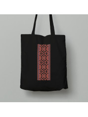 Екосумка шопер з бавовни 38х40см з патріотичним принтом "Прямокутна гарна вишиванка" (011123)