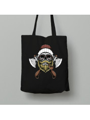 Екосумка шопер з бавовни 38х40см з новорічним принтом "Санта-пірат" (0211304)