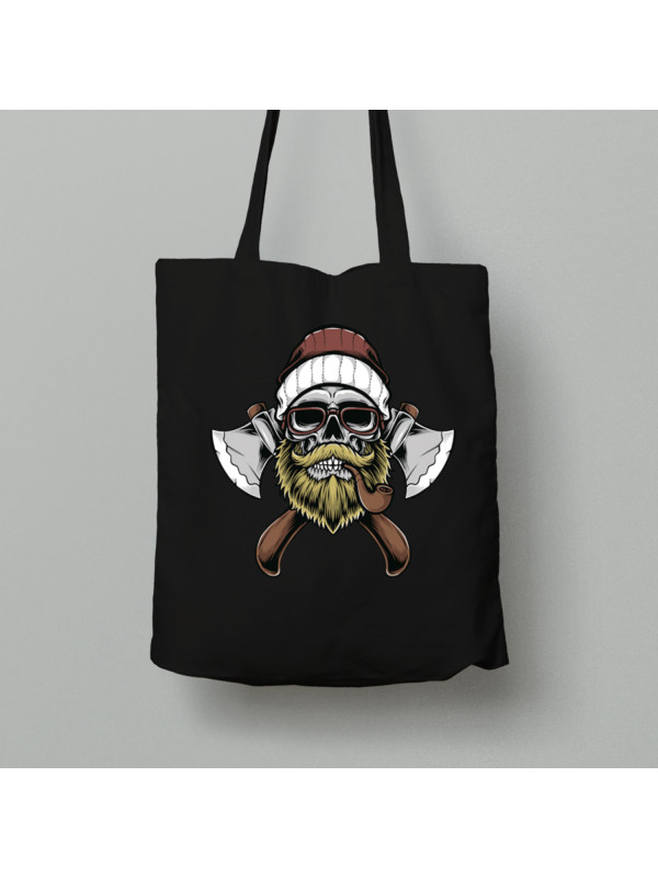 Екосумка шопер з бавовни 38х40см з новорічним принтом "Санта-пірат" (0211304)