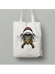 Екосумка шопер з бавовни 38х40см з новорічним принтом "Санта-пірат" (0211304)