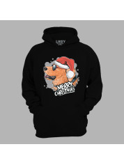 Худи с новогодним принтом "Рождественский пес в очках" Merry Christmas (0211306)