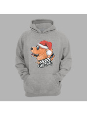 Худи с новогодним принтом "Рождественский пес в очках" Merry Christmas (0211306)