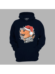 Худи с новогодним принтом "Рождественский пес в очках" Merry Christmas (0211306)