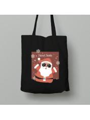 Екосумка шопер з бавовни 38х40см з новорічним принтом "Секрет Санти" (0211307)
