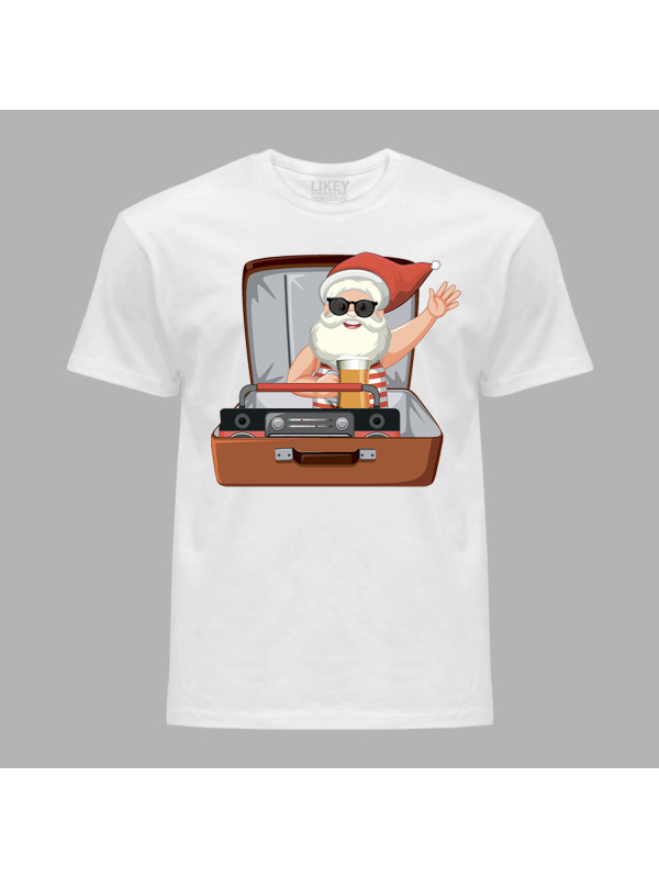 Футболка чоловіча з новорічним принтом "Олдскульний Санта" (0211311)