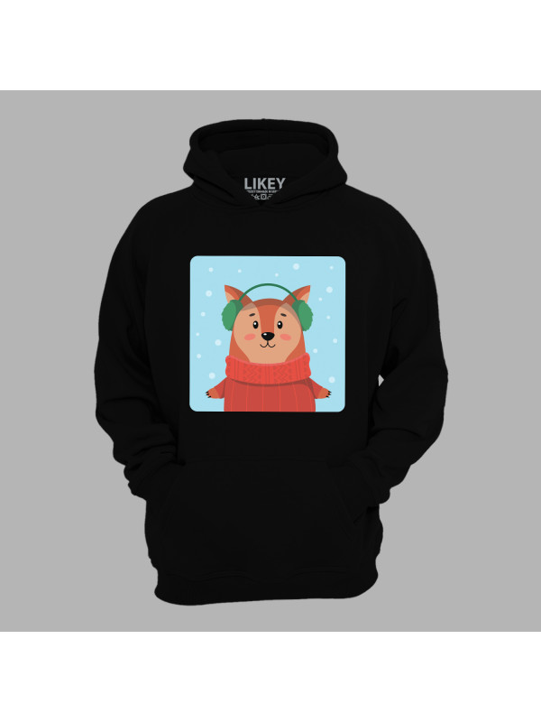 Худі з новорічним принтом "Зимова лисичка" (0211320)