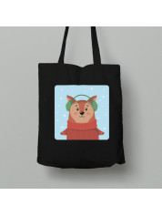 Екосумка шопер з бавовни 38х40см з новорічним принтом "Зимова лисичка" (0211320)