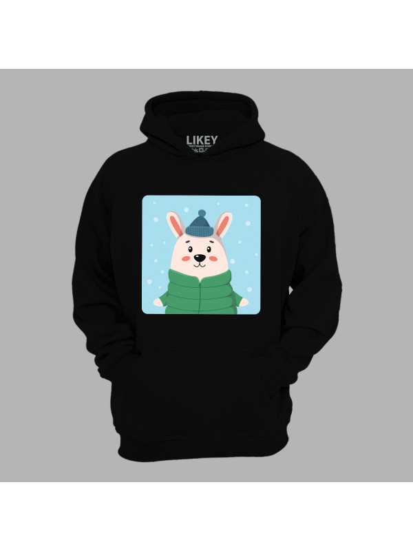 Худі з новорічним принтом "Зимовий заєць" (0211321)