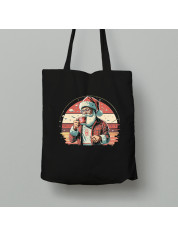 Екосумка шопер з бавовни 38х40см з новорічним принтом "Доброго ранку, Санта" (0211315)