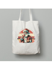 Екосумка шопер з бавовни 38х40см з новорічним принтом "Доброго ранку, Санта" (0211315)